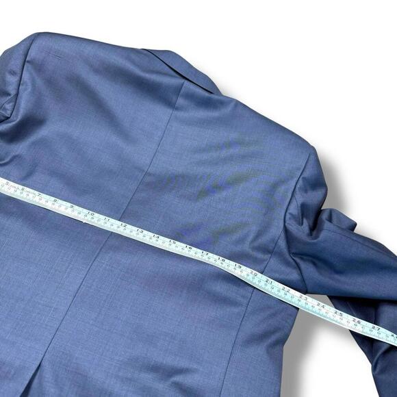 VTG Jack Victor Blue Wool Two Piece Suit 43R Jacket 37R Pants Made inCanada Work - Picture 9 of 15
